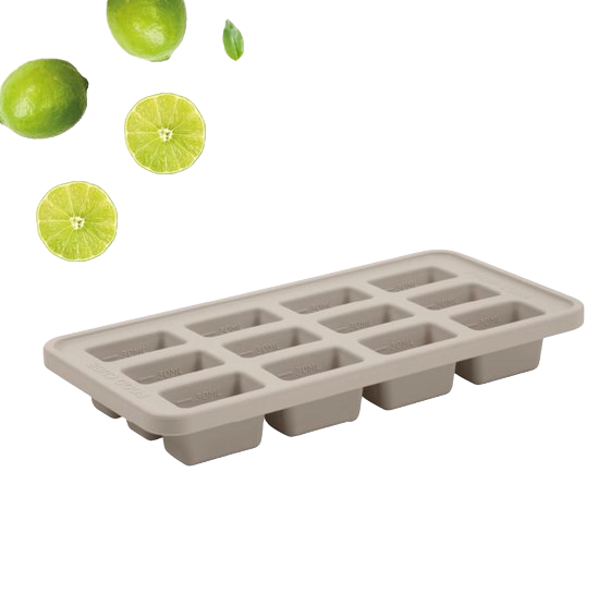Food Cube Freezer Storage Container - Meal Prep Container - 12 x 30 ML Sand